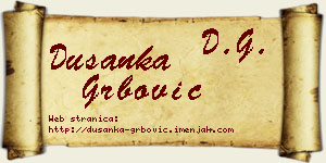 Dušanka Grbović vizit kartica